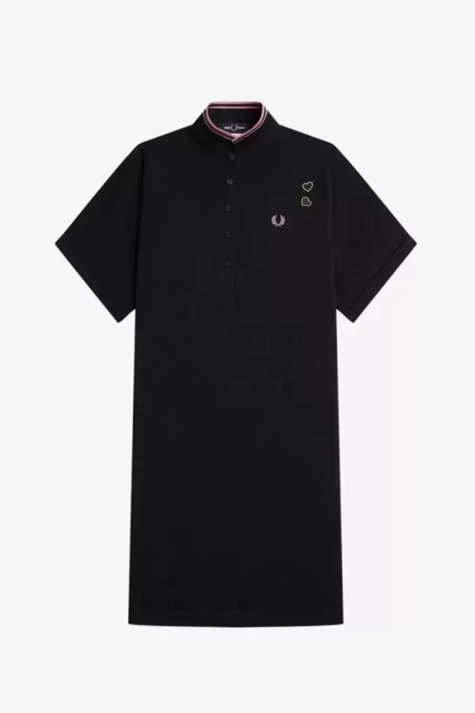 Rochie de damă cu cămașă piqué și vârfuri