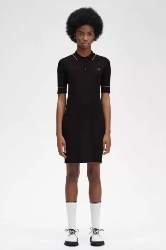 Rochie de damă cu cămașă tricotată cu nervuri