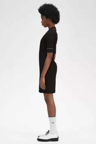 Rochie de damă cu cămașă tricotată cu nervuri