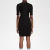 Rochie de damă cu cămașă tricotată cu nervuri Rochie de damă cu cămașă tricotată cu nervuri