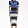Rochie de damă cu dungi tricotate Jacquard