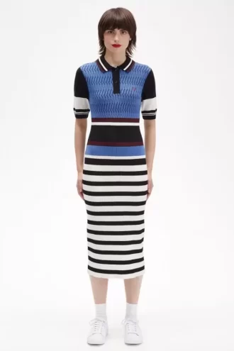 Rochie de damă cu dungi tricotate Jacquard