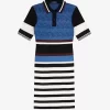 Rochie de damă cu dungi tricotate Jacquard