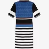 Rochie de damă cu dungi tricotate Jacquard
