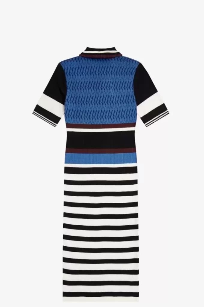 Rochie de damă cu dungi tricotate Jacquard