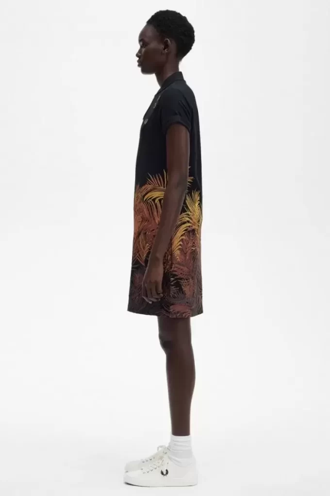 Rochie de damă cu imprimeu de palmier piqué Rochie de damă cu imprimeu de palmier piqué