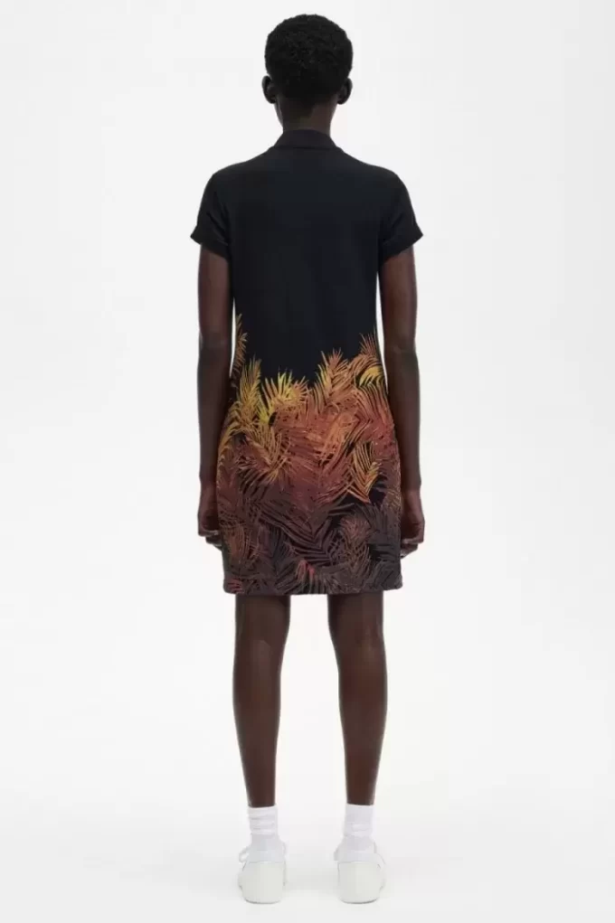 Rochie de damă cu imprimeu de palmier piqué Rochie de damă cu imprimeu de palmier piqué
