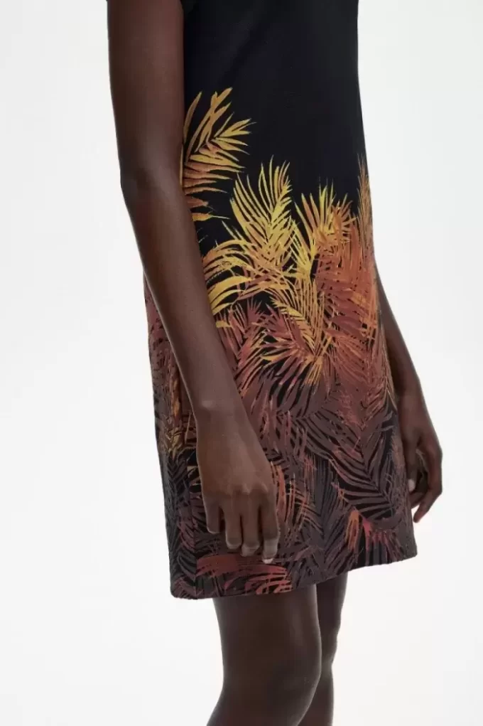 Rochie de damă cu imprimeu de palmier piqué Rochie de damă cu imprimeu de palmier piqué