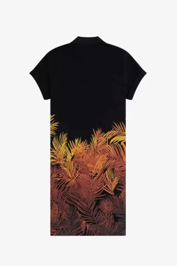 Rochie de damă cu imprimeu de palmier piqué Rochie de damă cu imprimeu de palmier piqué