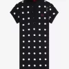 Rochie de damă cu imprimeu piqué și buline Rochie de damă cu imprimeu piqué și buline