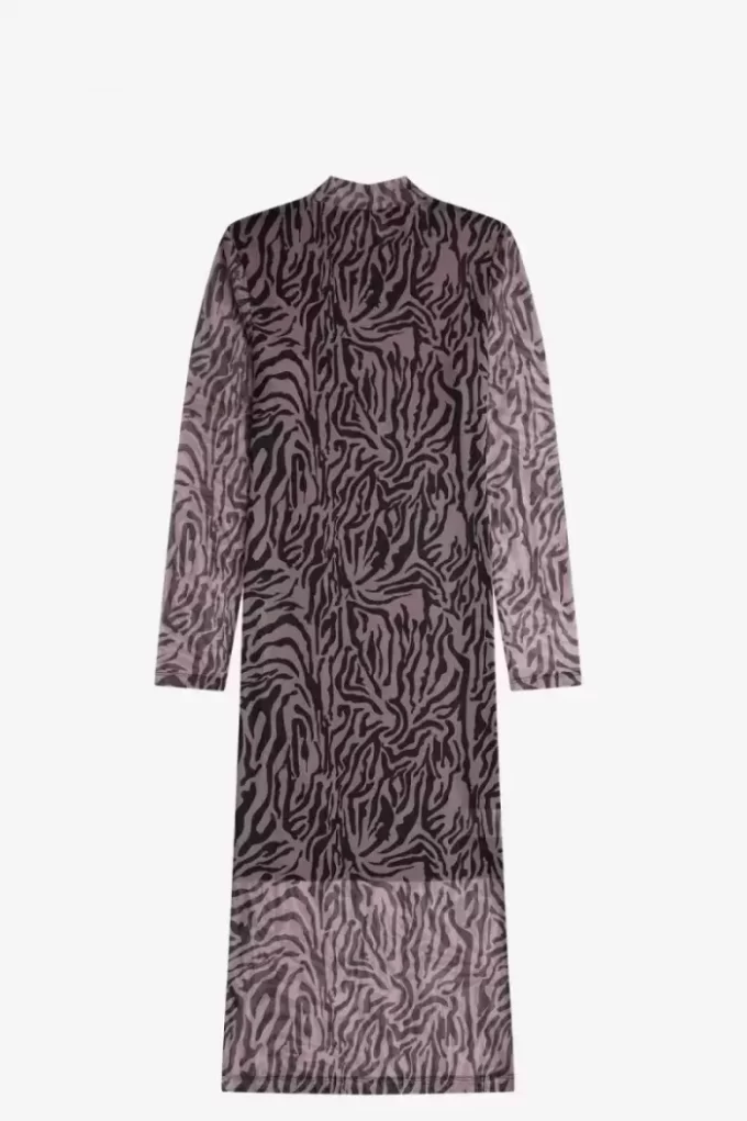 Rochie de damă cu imprimeu zebră din plasă Rochie de damă cu imprimeu zebră din plasă