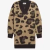 Rochie de damă tricotată cu imprimeu leopard Rochie de damă tricotată cu imprimeu leopard