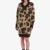 Rochie de damă tricotată cu imprimeu leopard Rochie de damă tricotată cu imprimeu leopard