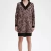Rochie de damă tricotată cu model zebră Rochie de damă tricotată cu model zebră