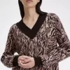 Rochie de damă tricotată cu model zebră Rochie de damă tricotată cu model zebră
