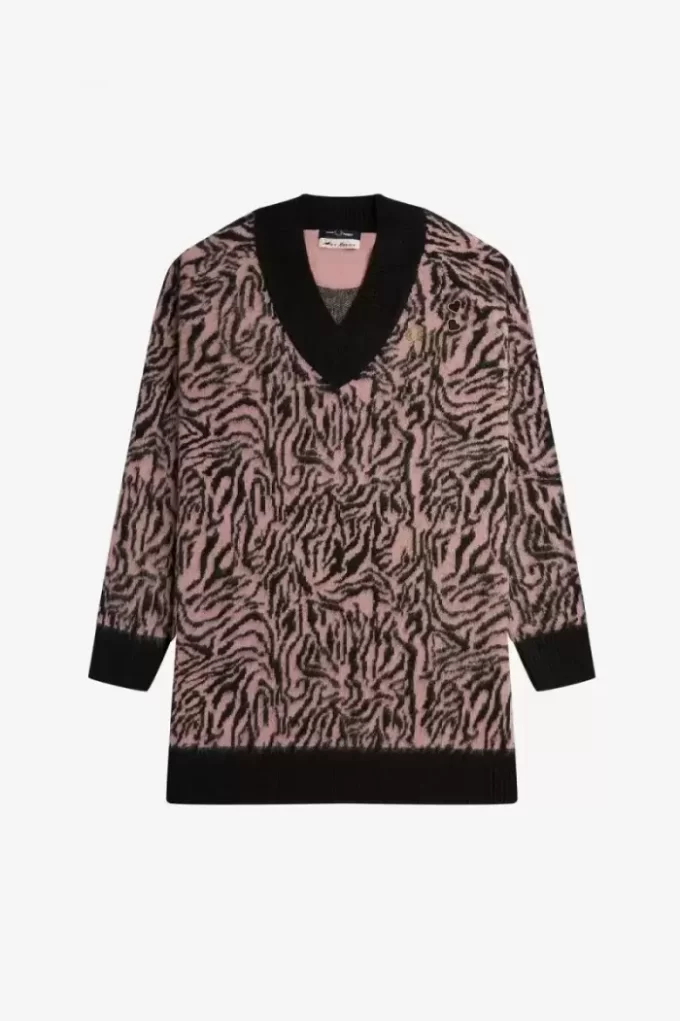 Rochie de damă tricotată cu model zebră Rochie de damă tricotată cu model zebră