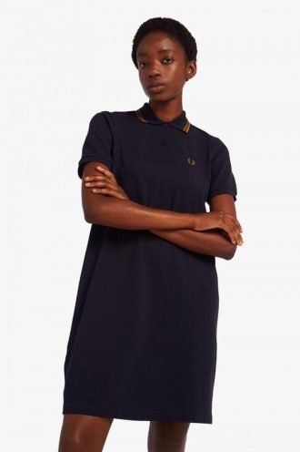 Rochie din piqué cu panouri tartan