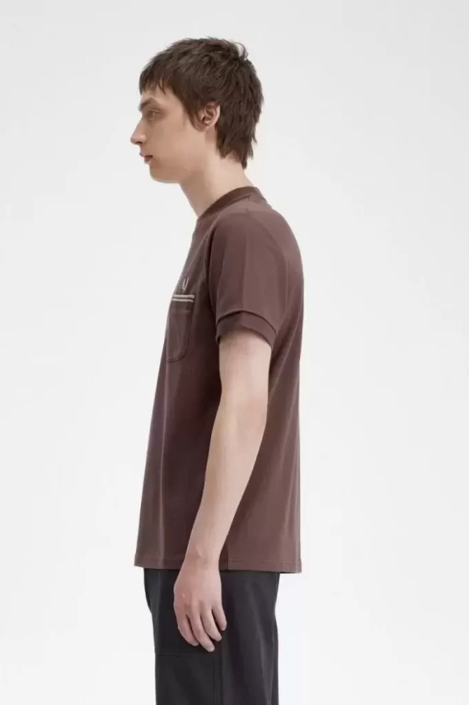 Tricou bărbătesc cu buzunar din jerseu Loopback Tricou bărbătesc cu buzunar din jerseu Loopback