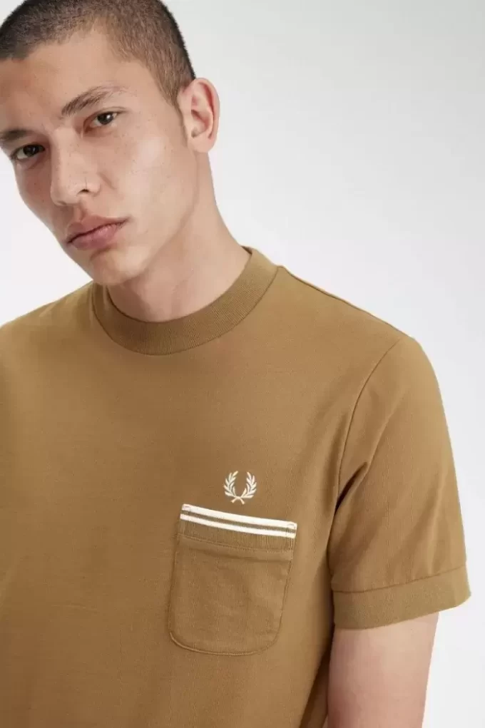 Tricou bărbătesc cu buzunar din jerseu Loopback Tricou bărbătesc cu buzunar din jerseu Loopback