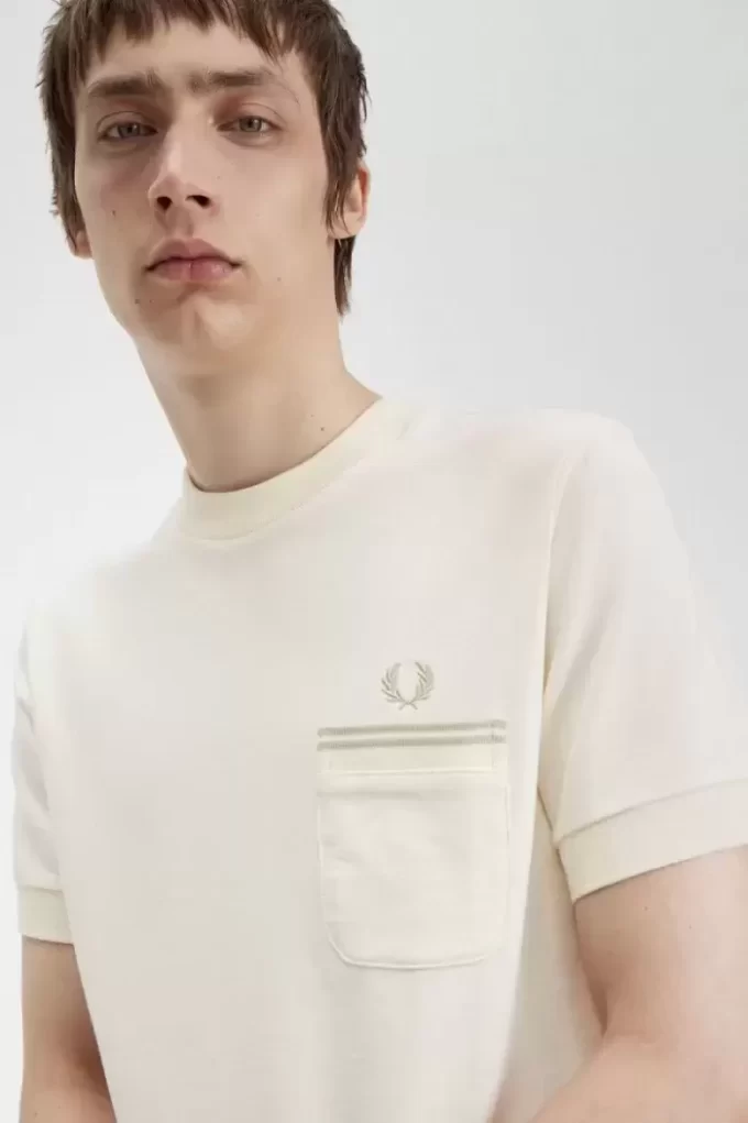 Tricou bărbătesc cu buzunar din jerseu Loopback Tricou bărbătesc cu buzunar din jerseu Loopback
