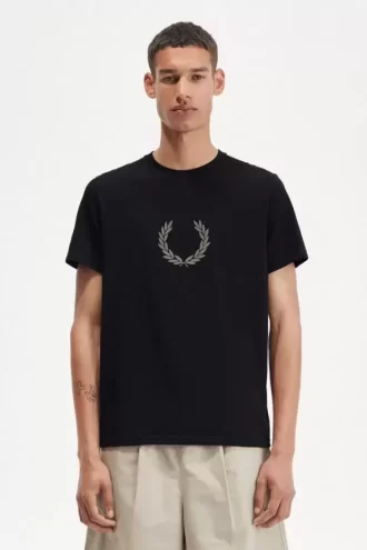 Tricou bărbătesc cu coroană de laur și imprimeu floral