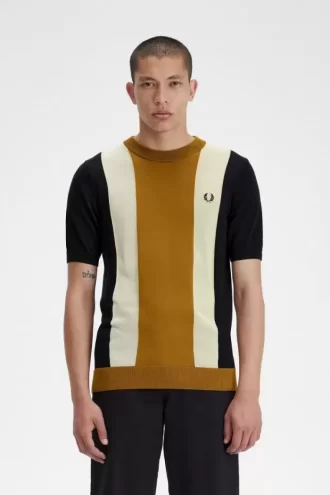 Tricou bărbătesc cu dungi, tricotat fin