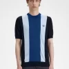 Tricou bărbătesc cu dungi, tricotat fin Tricou bărbătesc cu dungi, tricotat fin