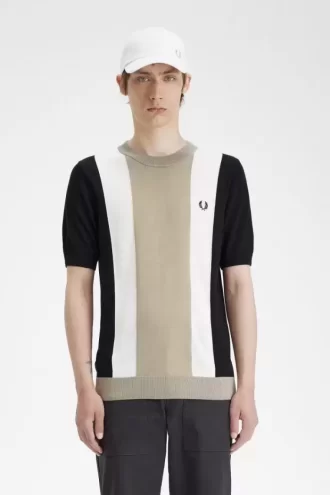 Tricou bărbătesc cu dungi, tricotat fin