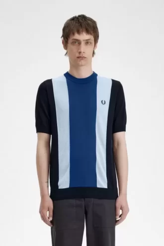 Tricou bărbătesc cu dungi, tricotat fin