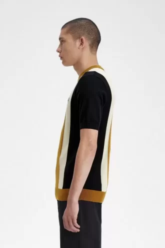 Tricou bărbătesc cu dungi, tricotat fin