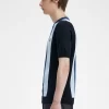 Tricou bărbătesc cu dungi, tricotat fin Tricou bărbătesc cu dungi, tricotat fin