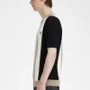 Tricou bărbătesc cu dungi, tricotat fin Tricou bărbătesc cu dungi, tricotat fin