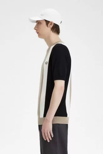 Tricou bărbătesc cu dungi, tricotat fin