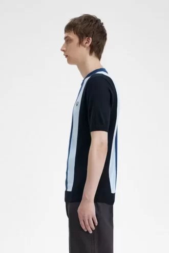 Tricou bărbătesc cu dungi, tricotat fin