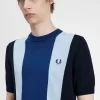 Tricou bărbătesc cu dungi, tricotat fin Tricou bărbătesc cu dungi, tricotat fin