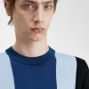 Tricou bărbătesc cu dungi, tricotat fin Tricou bărbătesc cu dungi, tricotat fin