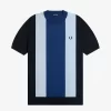 Tricou bărbătesc cu dungi, tricotat fin Tricou bărbătesc cu dungi, tricotat fin