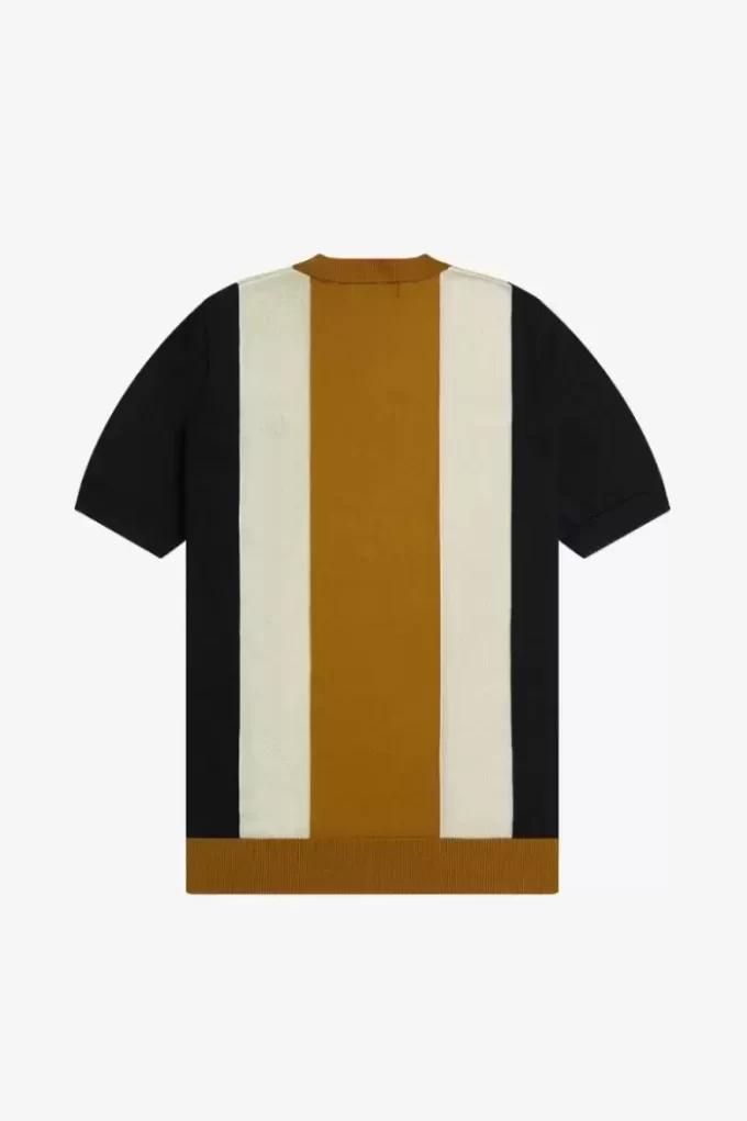 Tricou bărbătesc cu dungi, tricotat fin Tricou bărbătesc cu dungi, tricotat fin