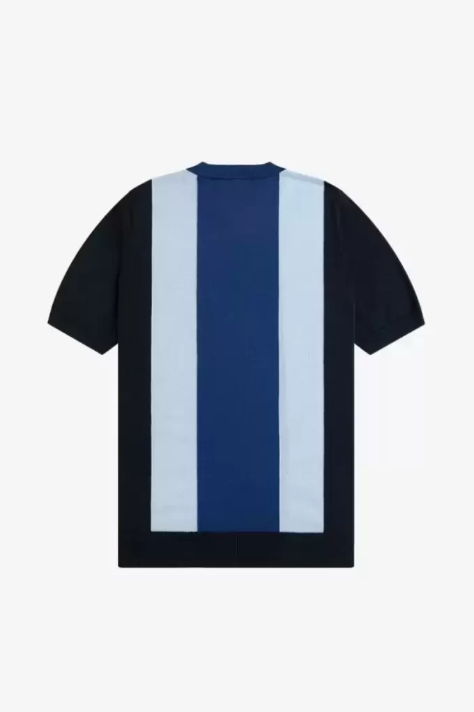 Tricou bărbătesc cu dungi, tricotat fin Tricou bărbătesc cu dungi, tricotat fin