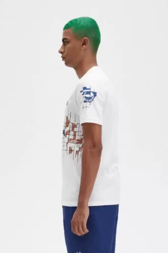 Tricou bărbătesc cu imprimeu grilă