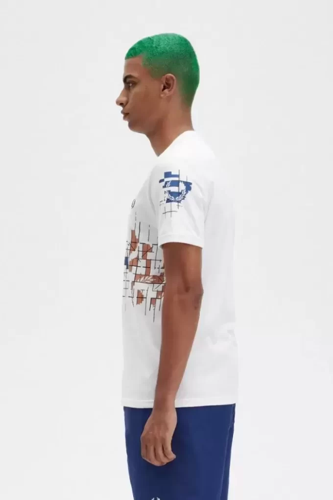 Tricou bărbătesc cu imprimeu grilă Tricou bărbătesc cu imprimeu grilă