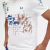 Tricou bărbătesc cu imprimeu grilă Tricou bărbătesc cu imprimeu grilă