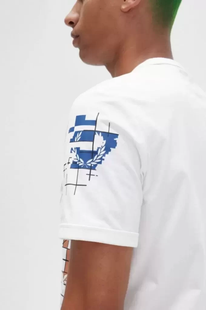 Tricou bărbătesc cu imprimeu grilă Tricou bărbătesc cu imprimeu grilă