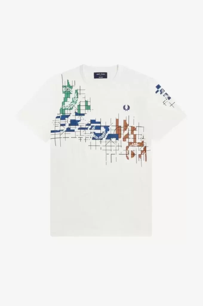 Tricou bărbătesc cu imprimeu grilă Tricou bărbătesc cu imprimeu grilă
