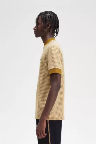 Tricou bărbătesc cu imprimeu micro-chequerboard