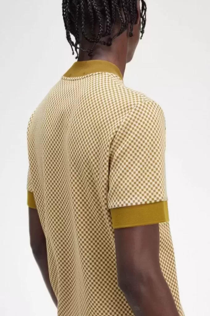 Tricou bărbătesc cu imprimeu micro-chequerboard Tricou bărbătesc cu imprimeu micro-chequerboard