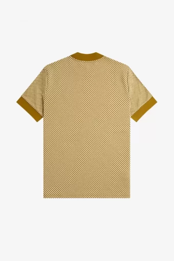 Tricou bărbătesc cu imprimeu micro-chequerboard Tricou bărbătesc cu imprimeu micro-chequerboard