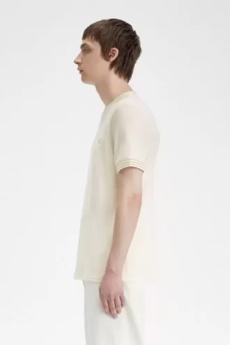 Tricou bărbătesc cu manșetă în dungi