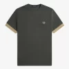 Tricou bărbătesc cu manșetă în dungi Tricou bărbătesc cu manșetă în dungi