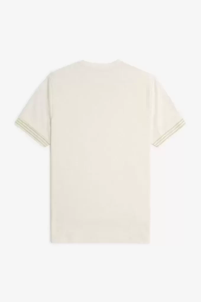 Tricou bărbătesc cu manșetă în dungi Tricou bărbătesc cu manșetă în dungi
